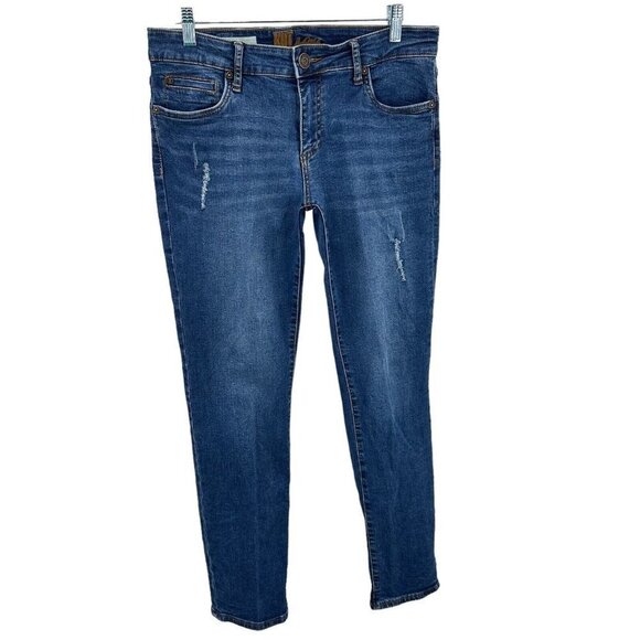 Kut From The Kloth Katy Boyfriend Mid Rise Logo Women’s Size 8 Denim Blue‎ Jeans - Picture 1 of 12